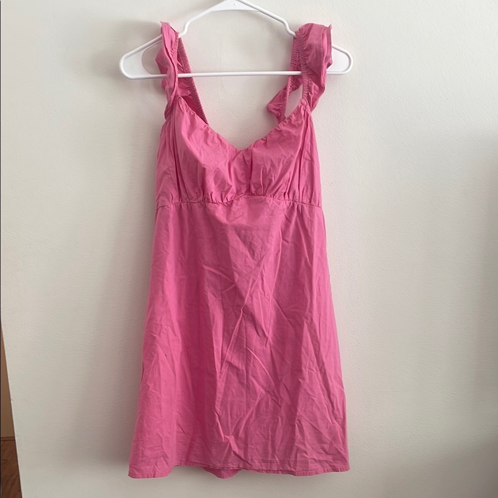 Pink Ruffle Strap Dress